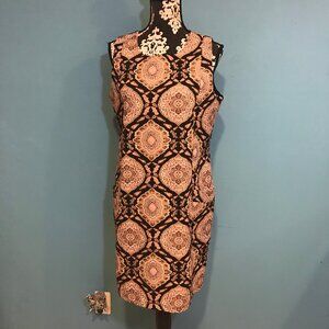 Dorothy Perkins Ladies Shell Dress EUC Size 14 Floral Fall Graphic Print Career